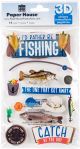 Paper House 3D Stickers 4.5 inch X7.5 inch I d Rather Be Fishing