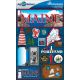 Reminisce Jet Setters State Dimensional Stickers 4.5 inch X7.5 inch Maine