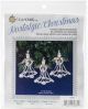 Holiday Beaded Ornament Kit Silver Angels Makes 3