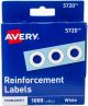 Avery White Self Adhesive Reinforcement Labels 1000 Per Pkg .25 Inch Round