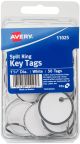 Avery White Metal Rim Key Tags 1.25 Inch 50 Per Pkg