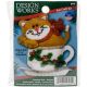 Design Works Felt Ornament Applique Kit 3 inch X4 inch Teacup Cat