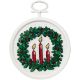 Janlynn Mini Counted Cross Stitch Kit 2.5 inch Round Holiday Wreath 18 Count 