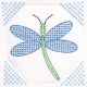 Jack Dempsey Stamped White Quilt Blocks 9 inch X9 inch 12 Per Pkg Dragonfly