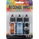 Tim Holtz Alcohol Ink .5oz 3 Per Pkg Miners Lantern Rust Stonewash Pitch Blk
