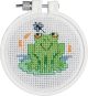 Janlynn/Kid Stitch Mini Counted Cross Stitch Kit 3 inch Round Soggy Froggy 11 Count 