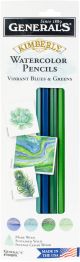 Kimberly Watercolor Pencils 4 Per Pkg Cool Blues and Greens