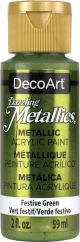 DecoArt Dazzling Metallics Acrylic Paint 2oz Festive Green