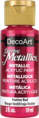 DecoArt Dazzling Metallics Acrylic Paint 2oz Festive Red