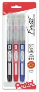 Pentel Finito Extra Fine Porous Point Pens 3 Per Pkg Red Black And Blue