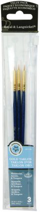 Gold Taklon Value Pack Brush Set 3 Per Pkg