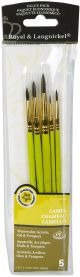 Royal Langnickel Sable Value Pack Brush Set 5 Per Pkg