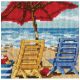 Dimensions Mini Needlepoint Kit 5 inch X5 inch Beach Chair Duo Stitched In Thread