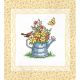 Janlynn Stamped Cross Stitch Quilt Blocks 15 inch X15 inch 6 Per Pkg Spring Watering Cans