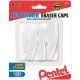 Hi Polymer Cap Erasers 10 Per Pkg White