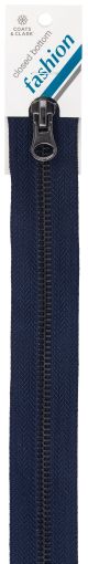 Coats Gunmetal Closed End Zipper 9 Inch Navy