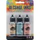 Tim Holtz Alcohol Ink .5oz 3 Per Pkg Lakeshore Sandal Per Aqua Per Salmon