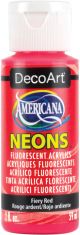 Americana Neons Fluorescent Acrylic Paint 2oz Fiery Red