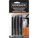 Compressed Charcoal Sticks 4 Per Pkg Black 2B 4B and 6B