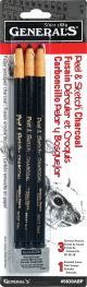 Peel And Sketch Charcoal Pencils 3 Per Pkg