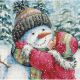 Dimensions Gold Petite Counted Cross Stitch Kit 6 inch X6 inch A Kiss For Snowman 18 Count 
