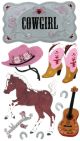 Jolees Le Grande Dimensional Stickers Cowgirl