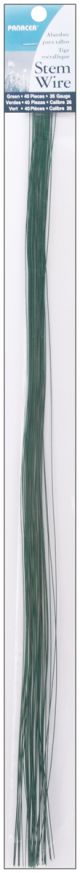 Stem Wire 26 Gauge 18 inch 40 Per Pkg Green