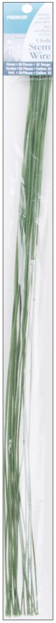 Cloth Covered Stem Wire 22 Gauge 18 Inch 20 Per Pkg Green