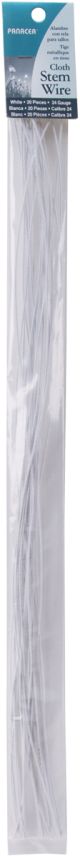 Cloth Covered Stem Wire 24 Gauge 18 Inch 20 Per Pkg White