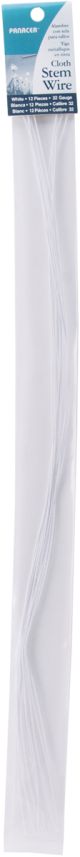 Cloth Covered Stem Wire 32 Gauge 18 inches White Weight is 0.06