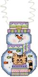 Janlynn/Holiday Wizzers Counted Cross Stitch Kit 3 inch X2.25 inch Snowman With Cat 14 Count 