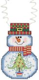 Janlynn/Holiday Wizzers Counted Cross Stitch Kit 3 inch X2.25 inch Snowman With Tree 14 Count 