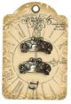 Staples Ornate Metal Door Pulls 2 Per Pkg Antique Brass with 4 Brads 1 inch X2 inch 