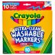 Crayola Ultra Clean Color Max Broad Line Washable Markers Bright Colors 10 Per Pkg