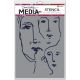 Dina Wakley Media Stencils 9 inch X6 inch Scribbled Faces 1 pack 1 piece