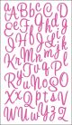 Sticko Alphabet Stickers Sweetheart Script Small Glitter Pink