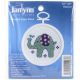 Janlynn Mini Counted Cross Stitch Kit 2.5 inch Round Elephant 18 Count 