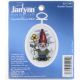 Janlynn Mini Counted Cross Stitch Kit 2.75 Inch Oval Gnome 18 Count