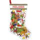 Design Works Counted Cross Stitch Stocking Kit 17 Inch Long Santa And Sleigh 14 Count