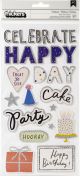 Hooray Thickers Stickers 57 Per Pkg Words and Icons Foam with Glitter Accents