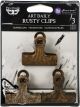 Prima Art Daily Planner Metal Binder Clips 3 Per Pkg Rusty