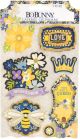 Bee Utiful You Adhesive Layered Chipboard 7 Per Pkg with Gold Glitter Accents