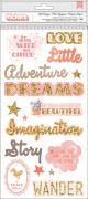 Little Adventurer Thickers Stickers 5.5 Inch X11 Inch 34 Per Pkg Girl Phrase and Icons Per Chipboard