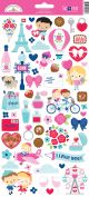 Doodlebug Cardstock Stickers 6 inch X13 inch French Kiss Icons