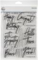 Pinkfresh Studio Clear Stamp Set 6 Inch X8 Inch Scripted Bold Sentiments 2