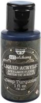 Finnabair Art Alchemy Liquid Acrylic Paint 1 Fluid Ounce Deep Turquoise