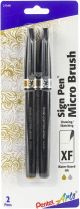 Pentel Arts Sign Pen W Per Micro Brush Tip 2 Per Pkg Gold And Silver