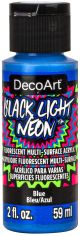 DecoArt Black Light Neon Acrylic Paint 2oz Blue