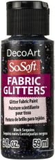 SoSoft Fabric Glitters Acrylic Paint 2oz Black Sequins