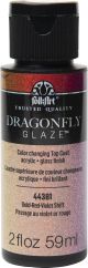 Folkart Dragonfly Glaze Topcoat 2Oz Gold Red Violet Shift